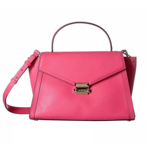-NWT Michael Kors Pink Whitney Large Satchel - Picture 1 of 7